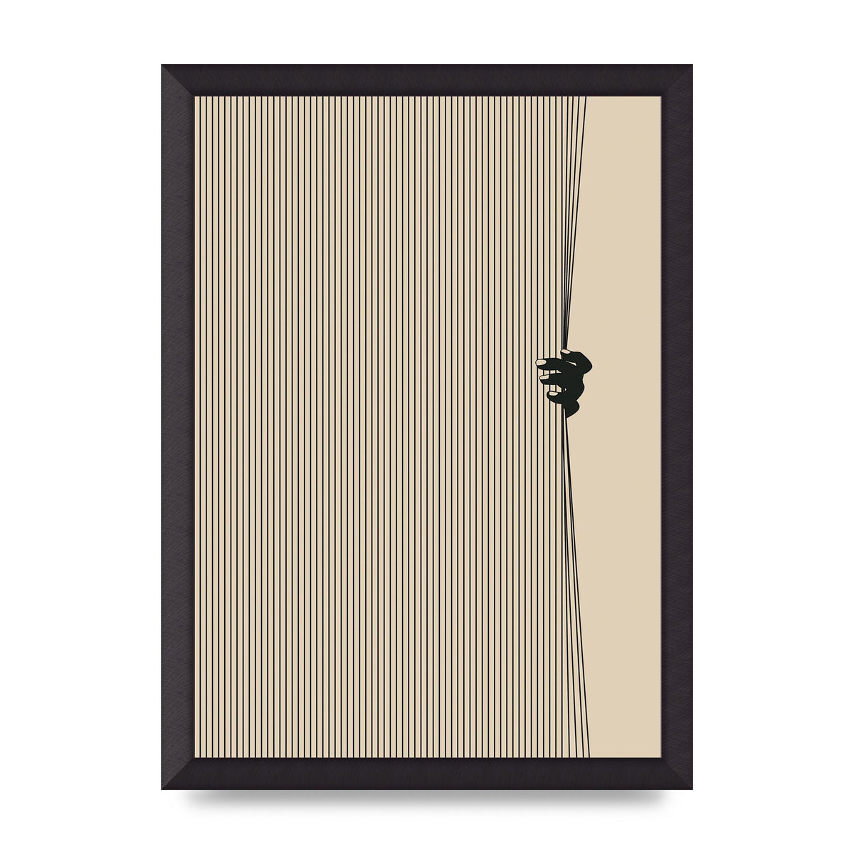 Graphic Line Curtain Pull Art For The Home - A3 framed