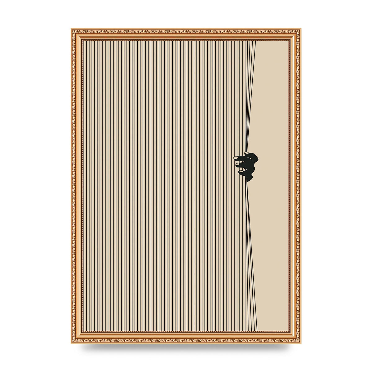 Graphic Line Curtain Pull Art For The Home - A3 framed