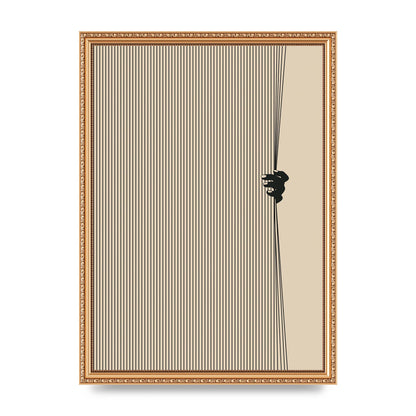 Graphic Line Curtain Pull Art For The Home - A3 framed