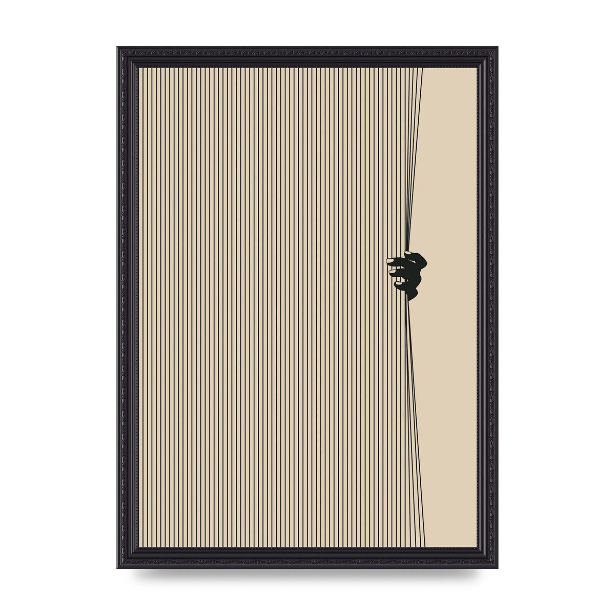 Graphic Line Curtain Pull Art For The Home - A3 framed