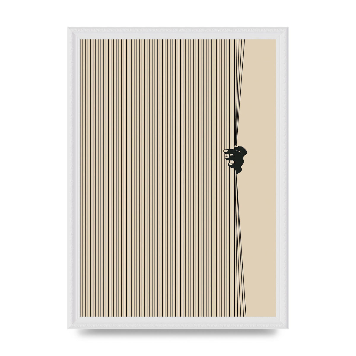Graphic Line Curtain Pull Art For The Home - A3 framed