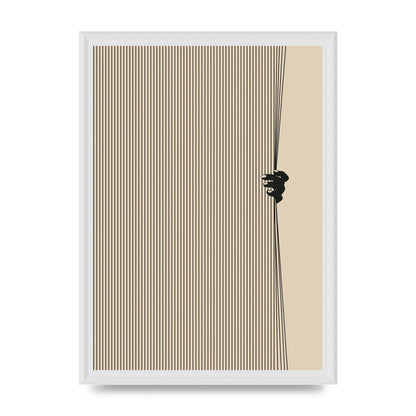 Graphic Line Curtain Pull Art For The Home - A3 framed