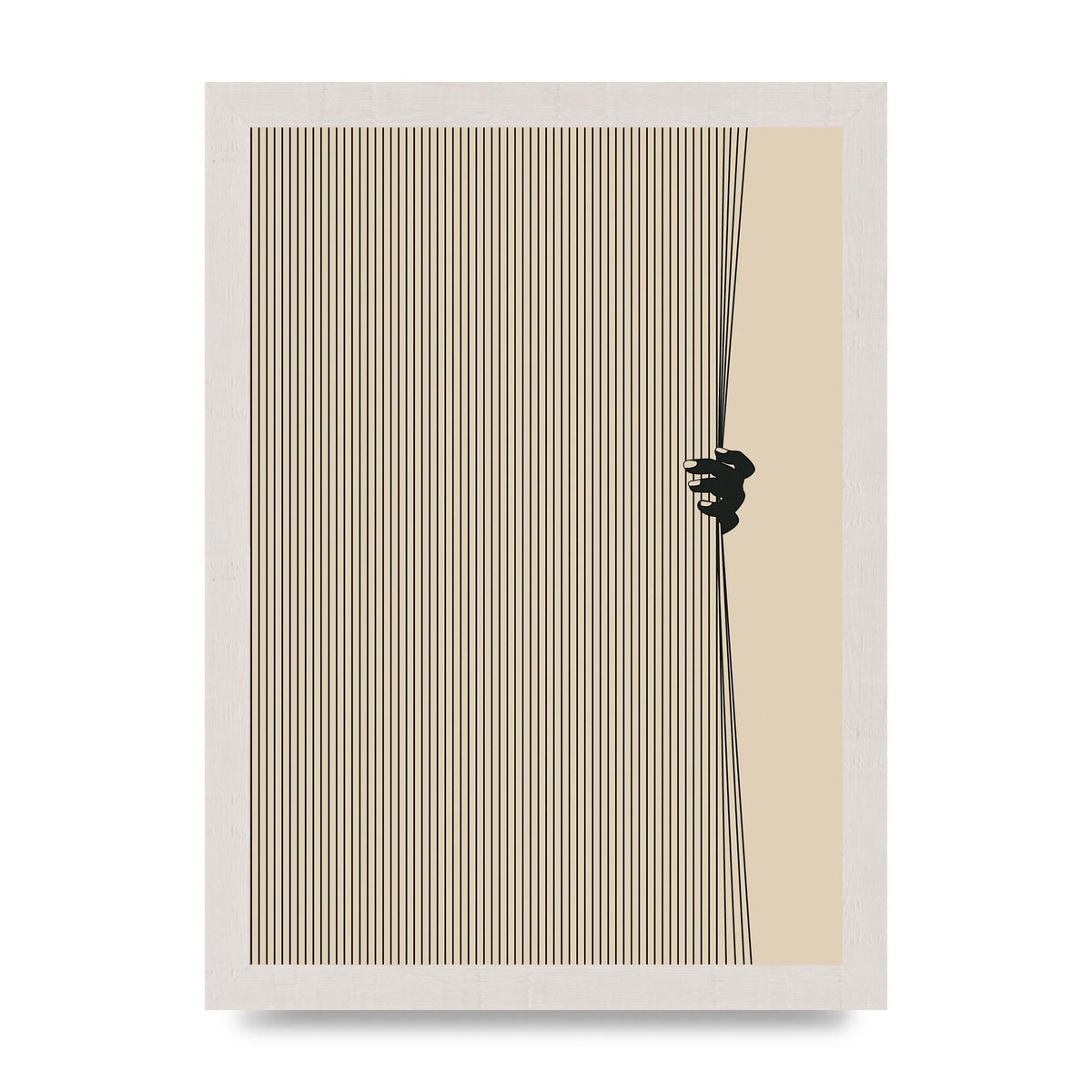 Graphic Line Curtain Pull Art For The Home - A4 framed