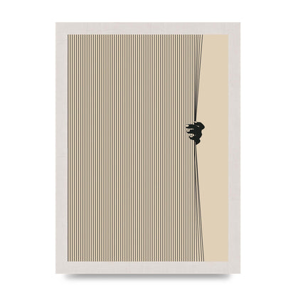 Graphic Line Curtain Pull Art For The Home - A4 framed