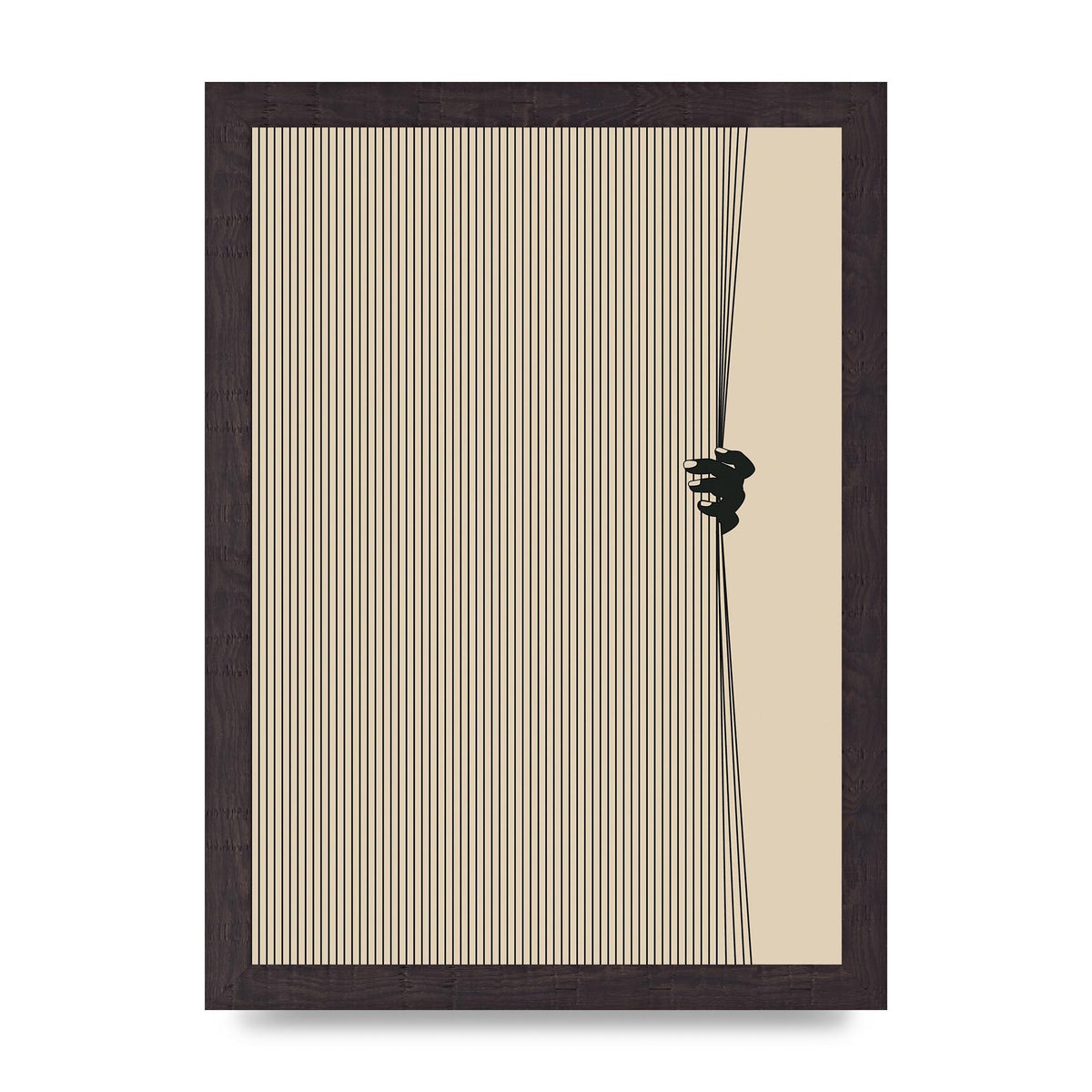 Graphic Line Curtain Pull Art For The Home - A4 framed
