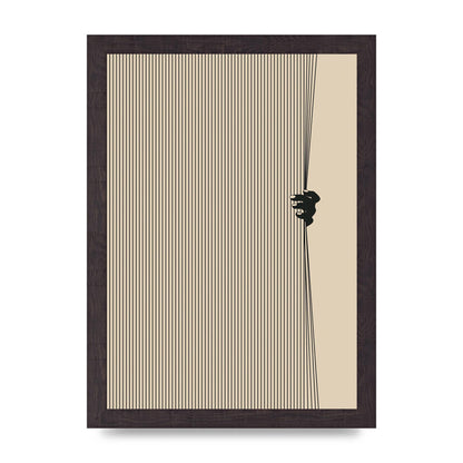 Graphic Line Curtain Pull Art For The Home - A4 framed