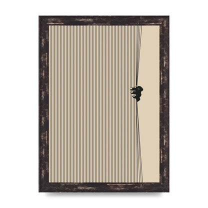 Graphic Line Curtain Pull Art For The Home - A4 framed