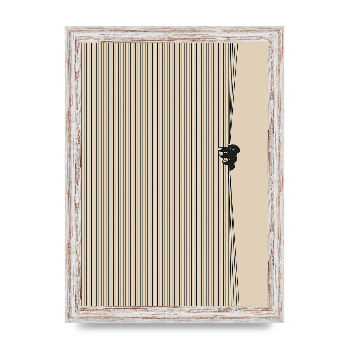 Graphic Line Curtain Pull Art For The Home - A4 framed