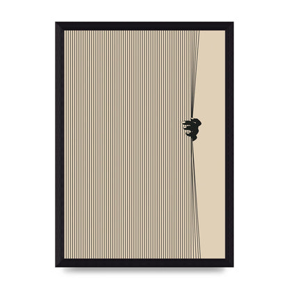 Graphic Line Curtain Pull Art For The Home - A4 framed