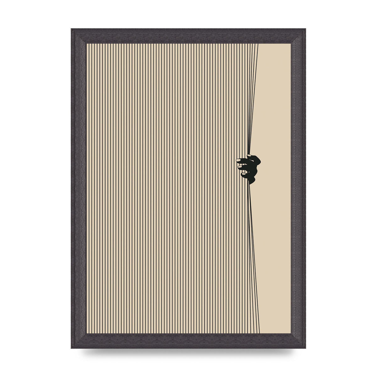 Graphic Line Curtain Pull Art For The Home - A4 framed