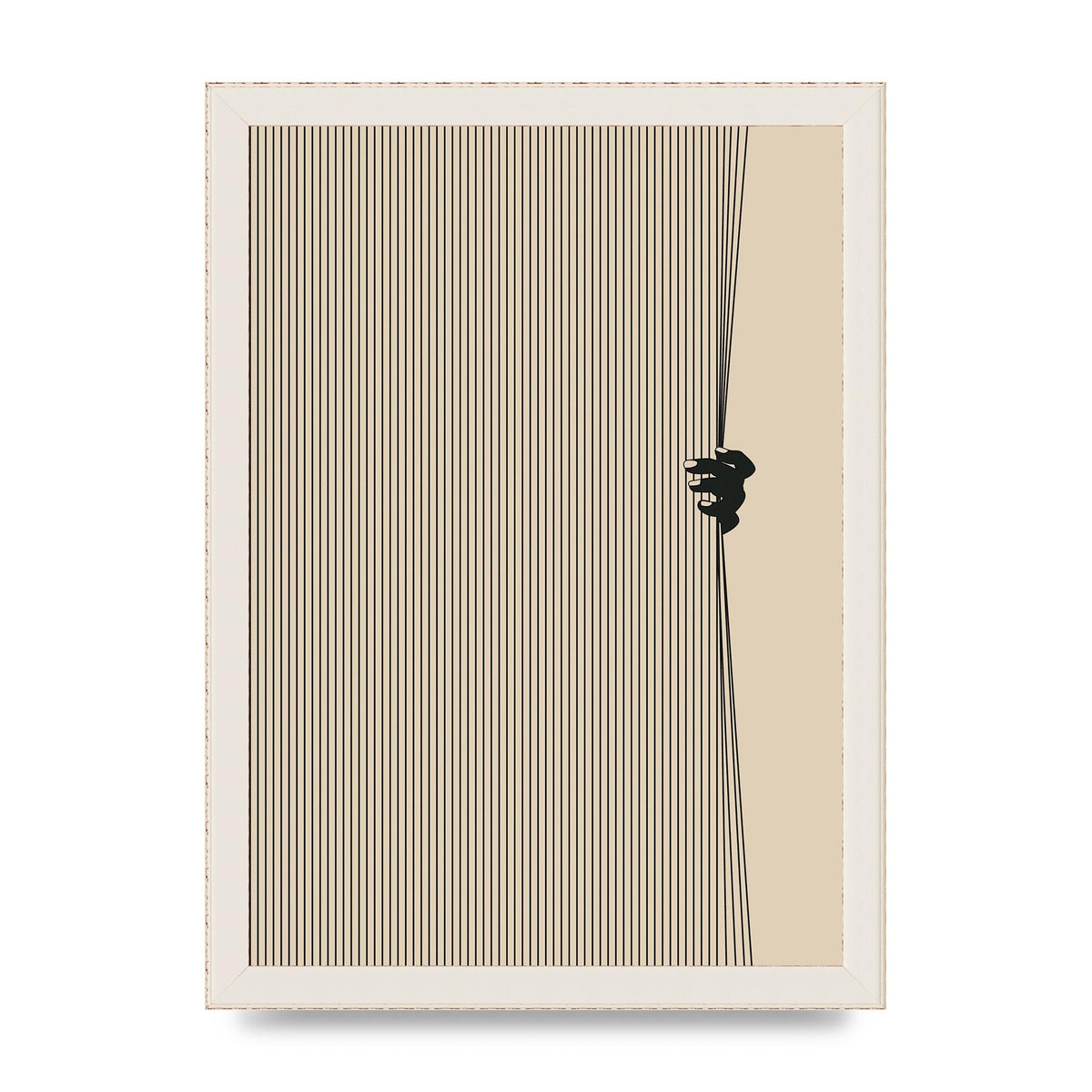 Graphic Line Curtain Pull Art For The Home - A4 framed
