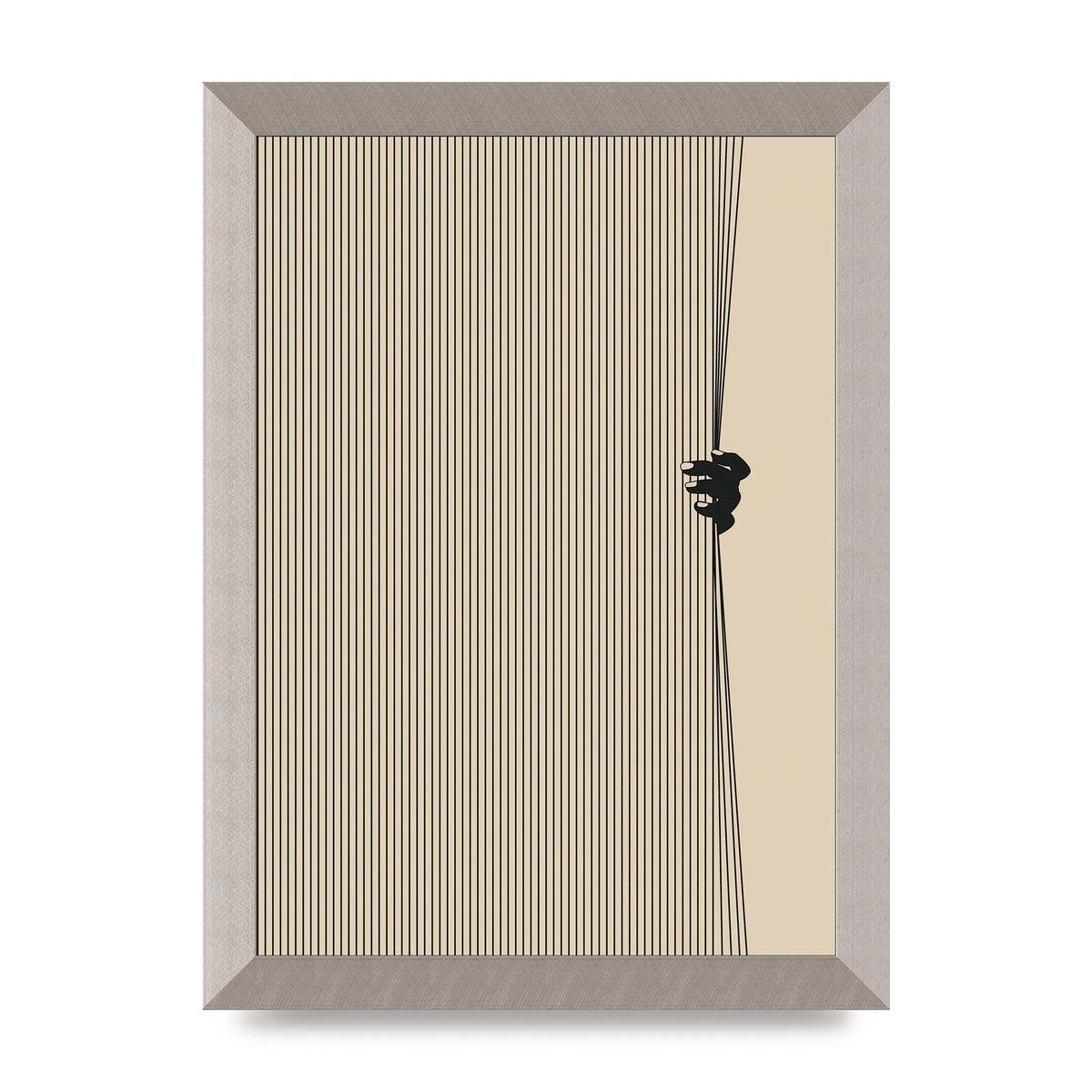 Graphic Line Curtain Pull Art For The Home - A4 framed