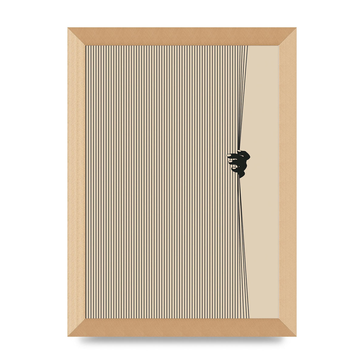 Graphic Line Curtain Pull Art For The Home - A4 framed