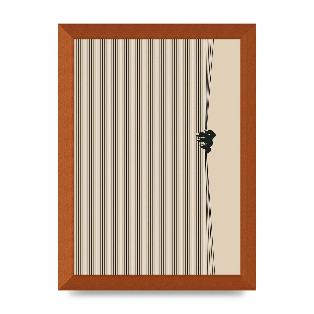 Graphic Line Curtain Pull Art For The Home - A4 framed