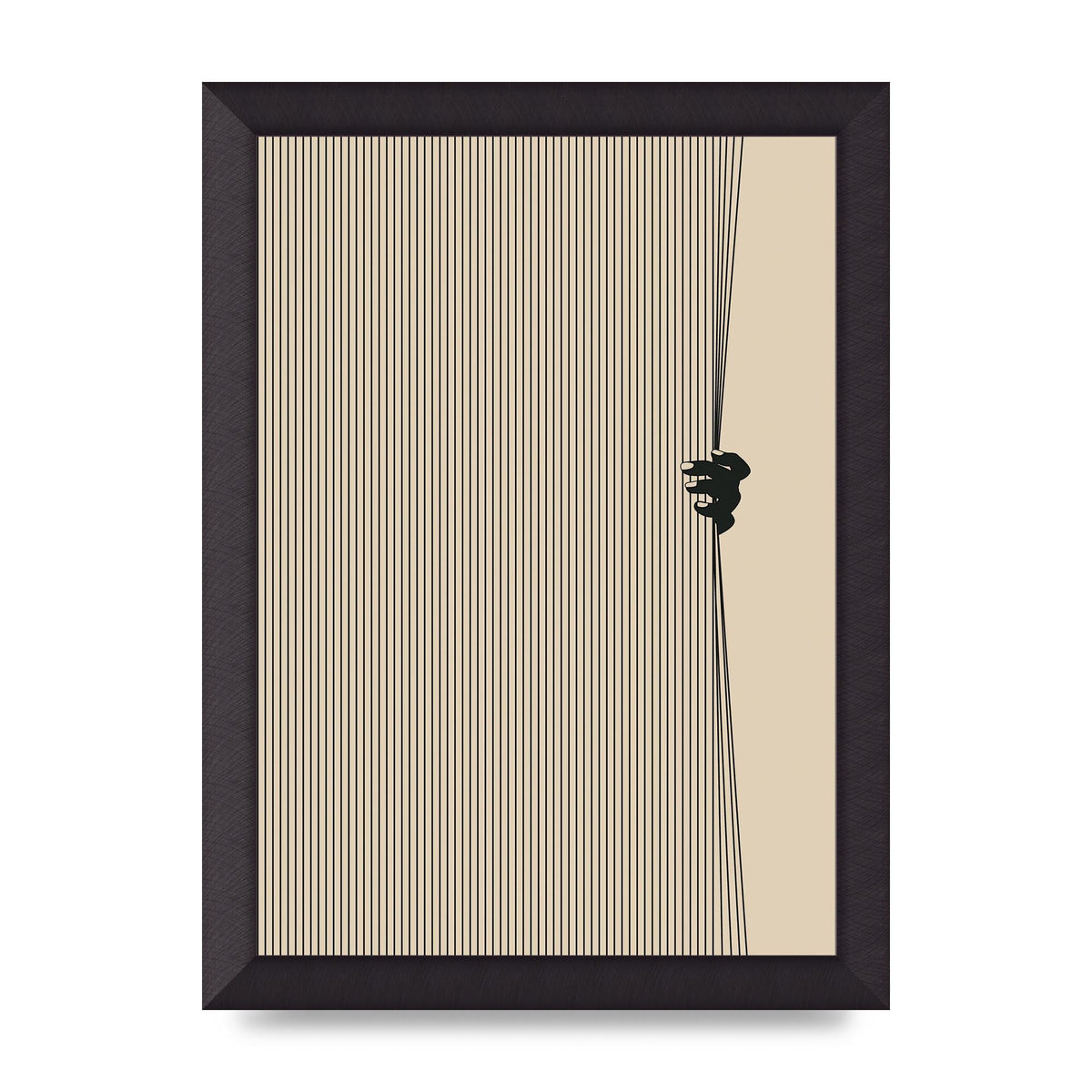 Graphic Line Curtain Pull Art For The Home - A4 framed