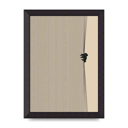 Graphic Line Curtain Pull Art For The Home - A4 framed