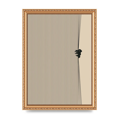 Graphic Line Curtain Pull Art For The Home - A4 framed