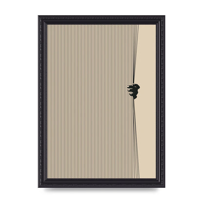 Graphic Line Curtain Pull Art For The Home - A4 framed
