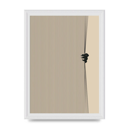 Graphic Line Curtain Pull Art For The Home - A4 framed