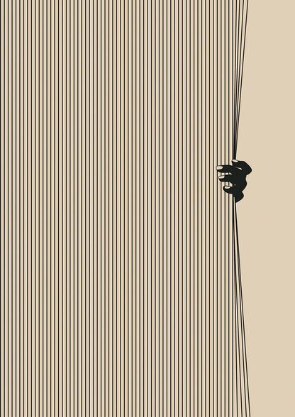 Graphic Line Curtain Pull Art For The Home - detail