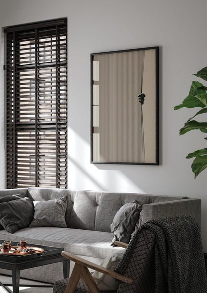 Graphic Line Curtain Pull Art For The Home - living room 1