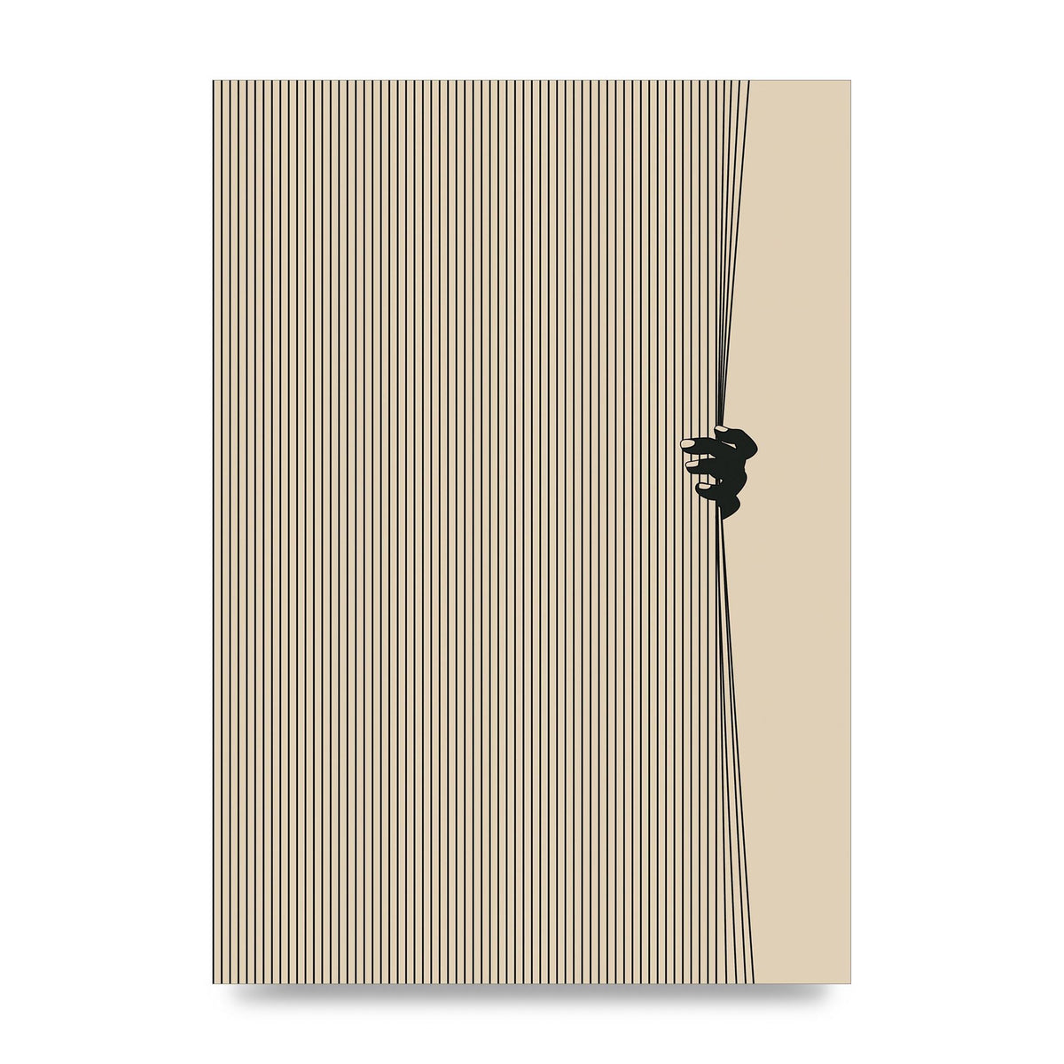Graphic Line Curtain Pull Art For The Home - unframed print
