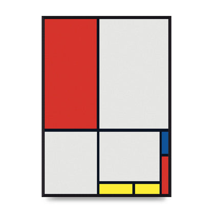 Bauhaus Inspired Minimalist Colour Block Printed Poster - A2 framed