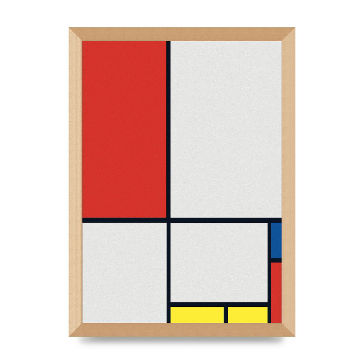 Bauhaus Inspired Minimalist Colour Block Printed Poster - A3 framed