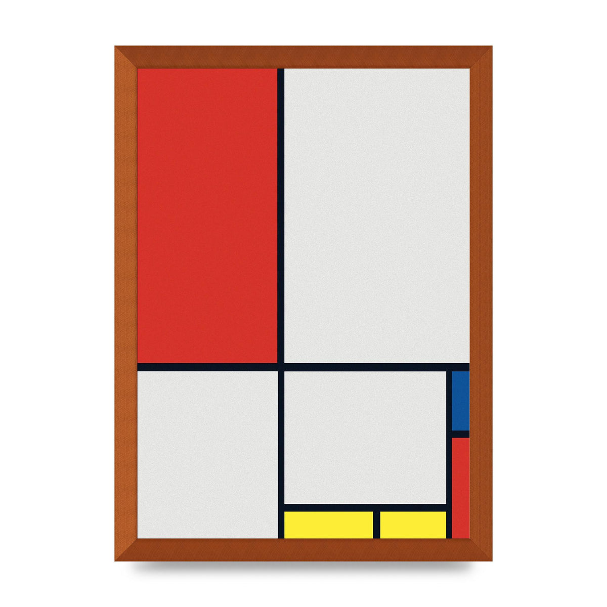 Bauhaus Inspired Minimalist Colour Block Printed Poster - A3 framed
