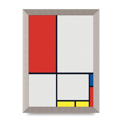 Bauhaus Inspired Minimalist Colour Block Printed Poster - A4 framed
