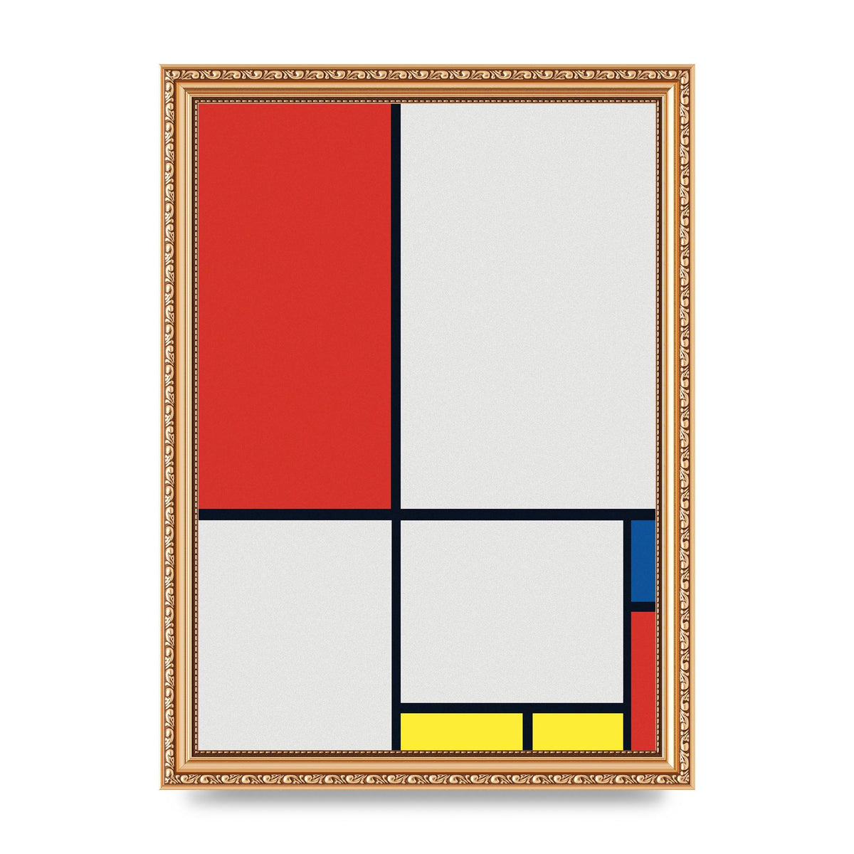Bauhaus Inspired Minimalist Colour Block Printed Poster - A4 framed