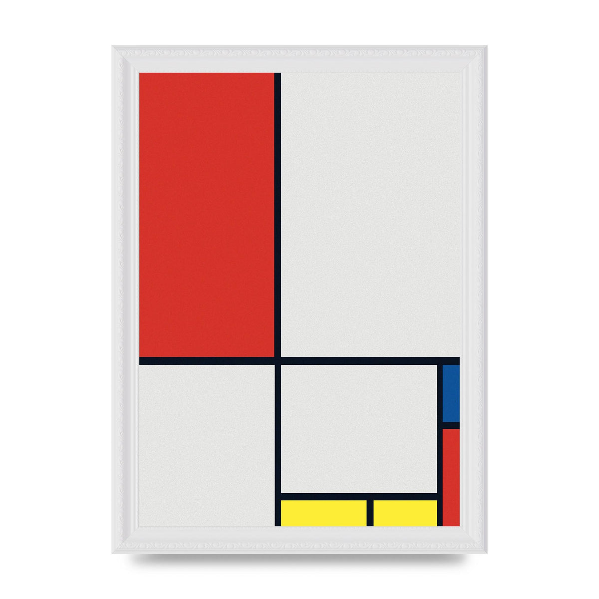 Bauhaus Inspired Minimalist Colour Block Printed Poster - A4 framed