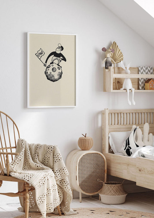 Stonks To The Moon Trading Win Cartoon Printed Poster - nursery 1