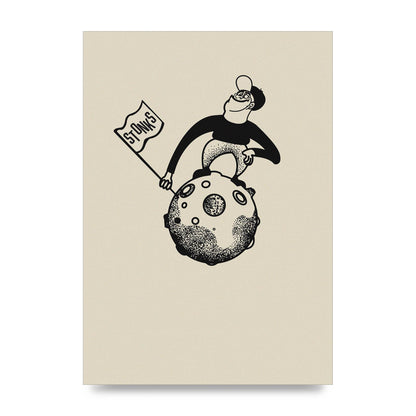 Stonks To The Moon Trading Win Cartoon Printed Poster - unframed print