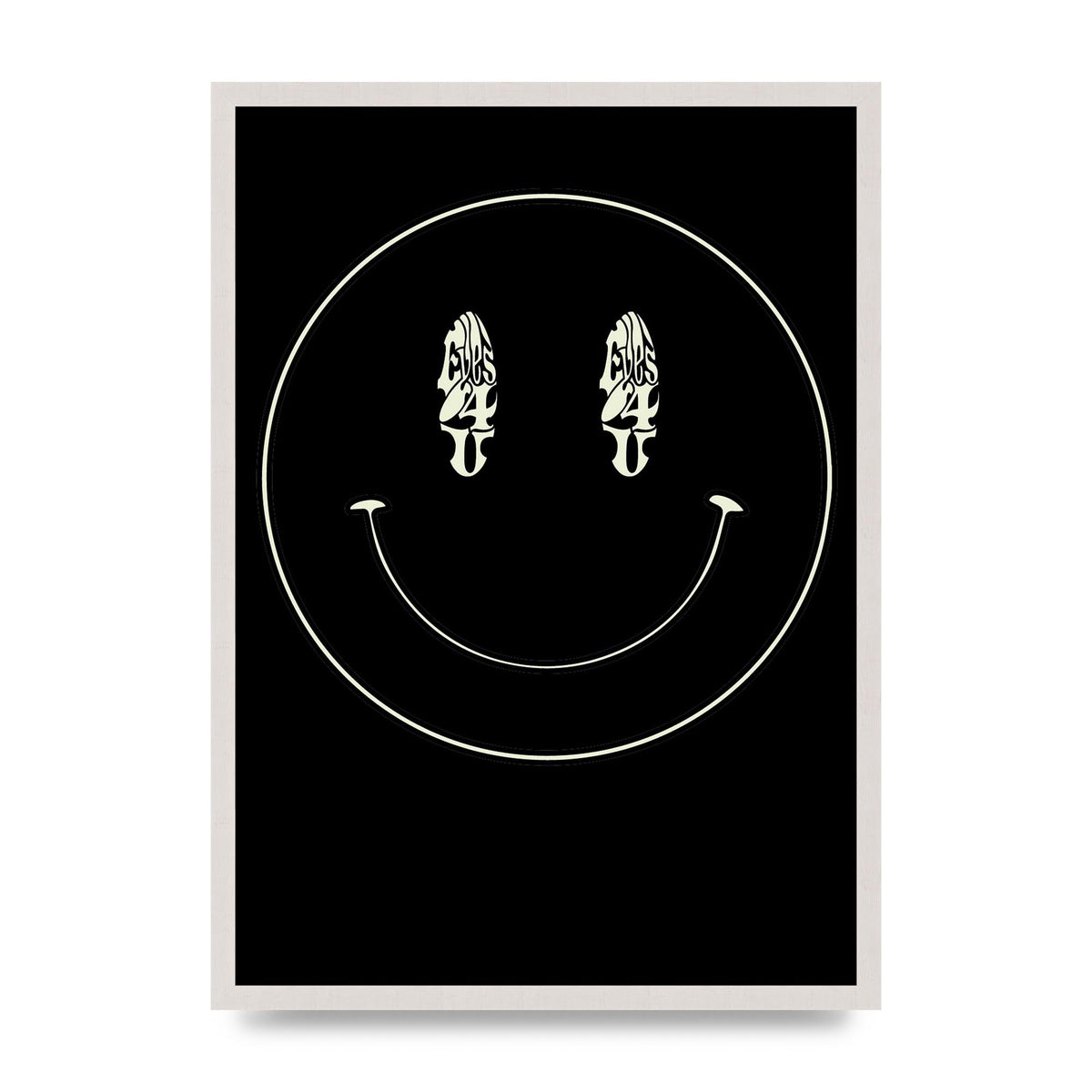 Eyes On You Acid House Smiley Wall Art - A2 framed