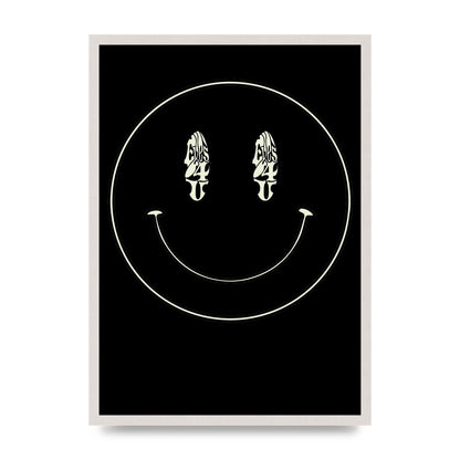 Eyes On You Acid House Smiley Wall Art - A2 framed