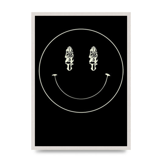 Eyes On You Acid House Smiley Wall Art - A2 framed