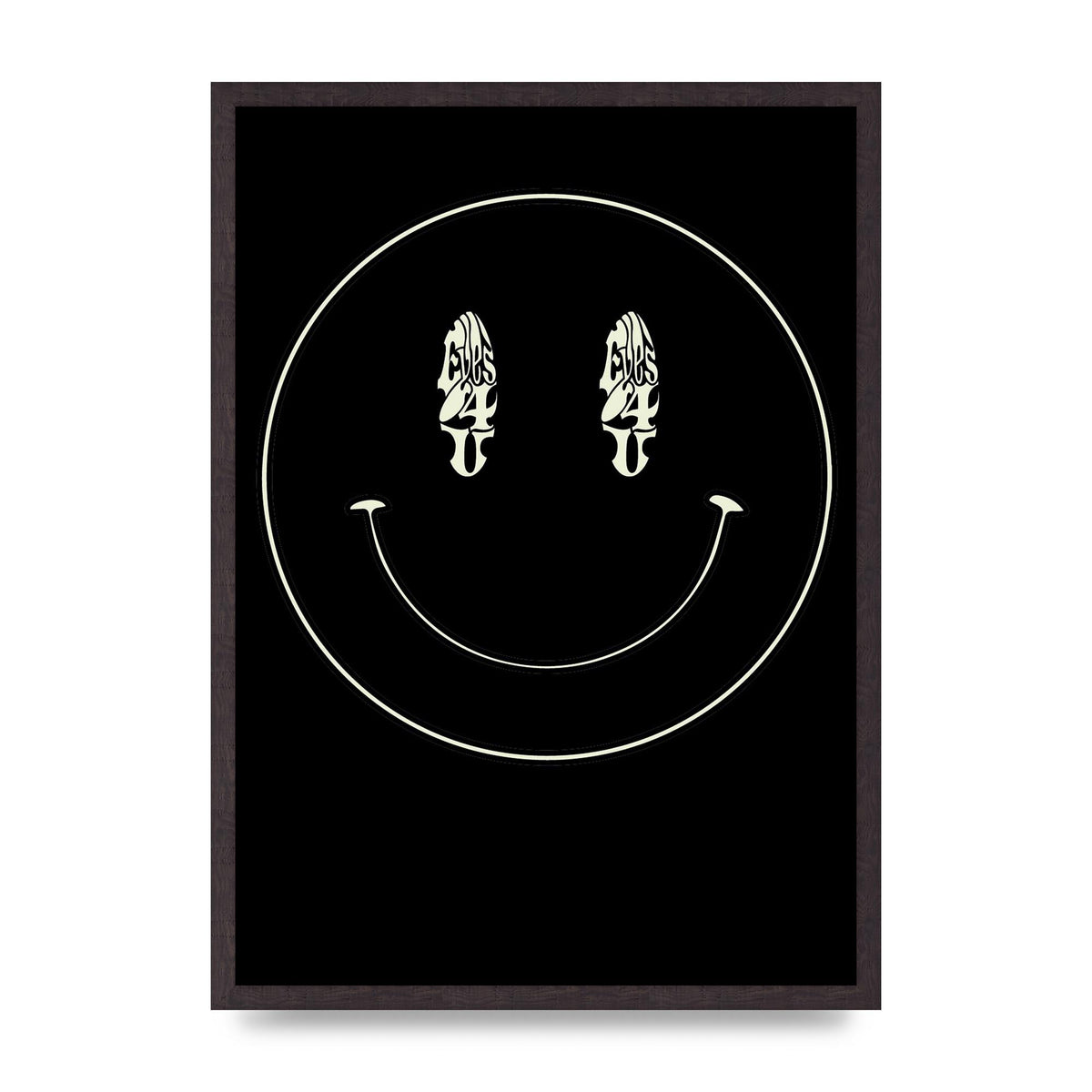 Eyes On You Acid House Smiley Wall Art - A2 framed
