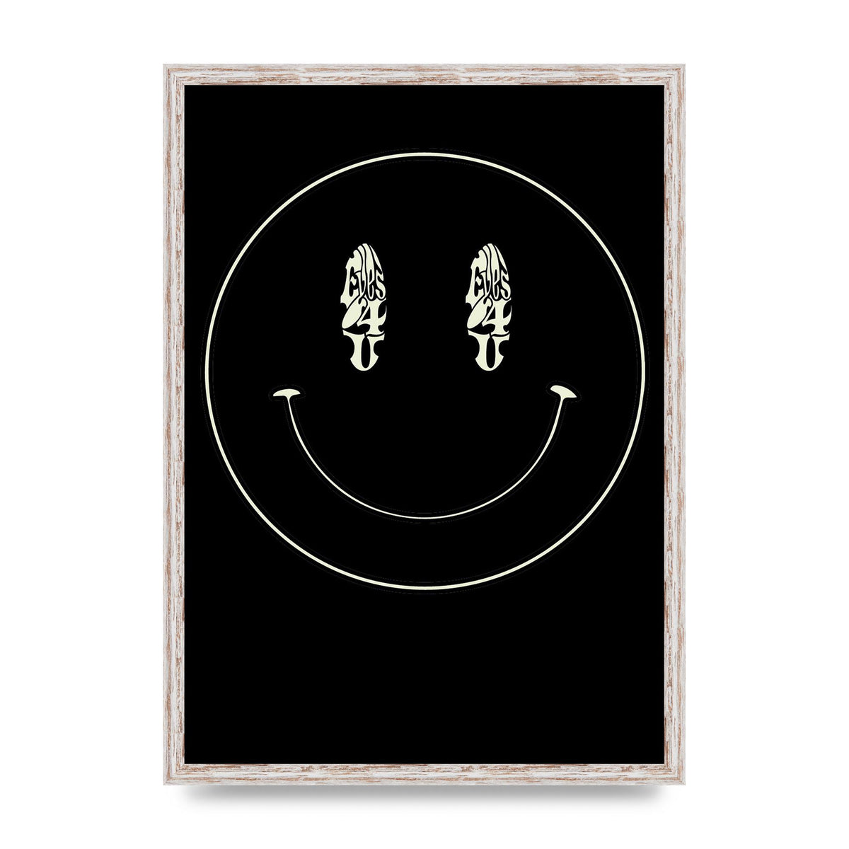 Eyes On You Acid House Smiley Wall Art - A2 framed