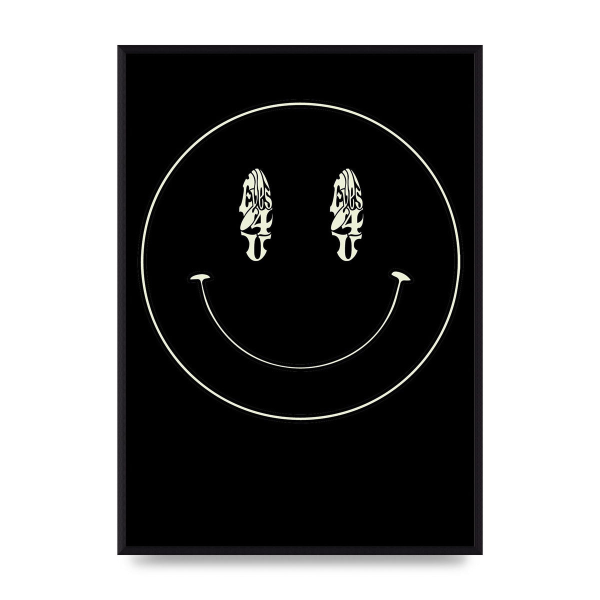 Eyes On You Acid House Smiley Wall Art - A2 framed