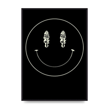 Eyes On You Acid House Smiley Wall Art - A2 framed