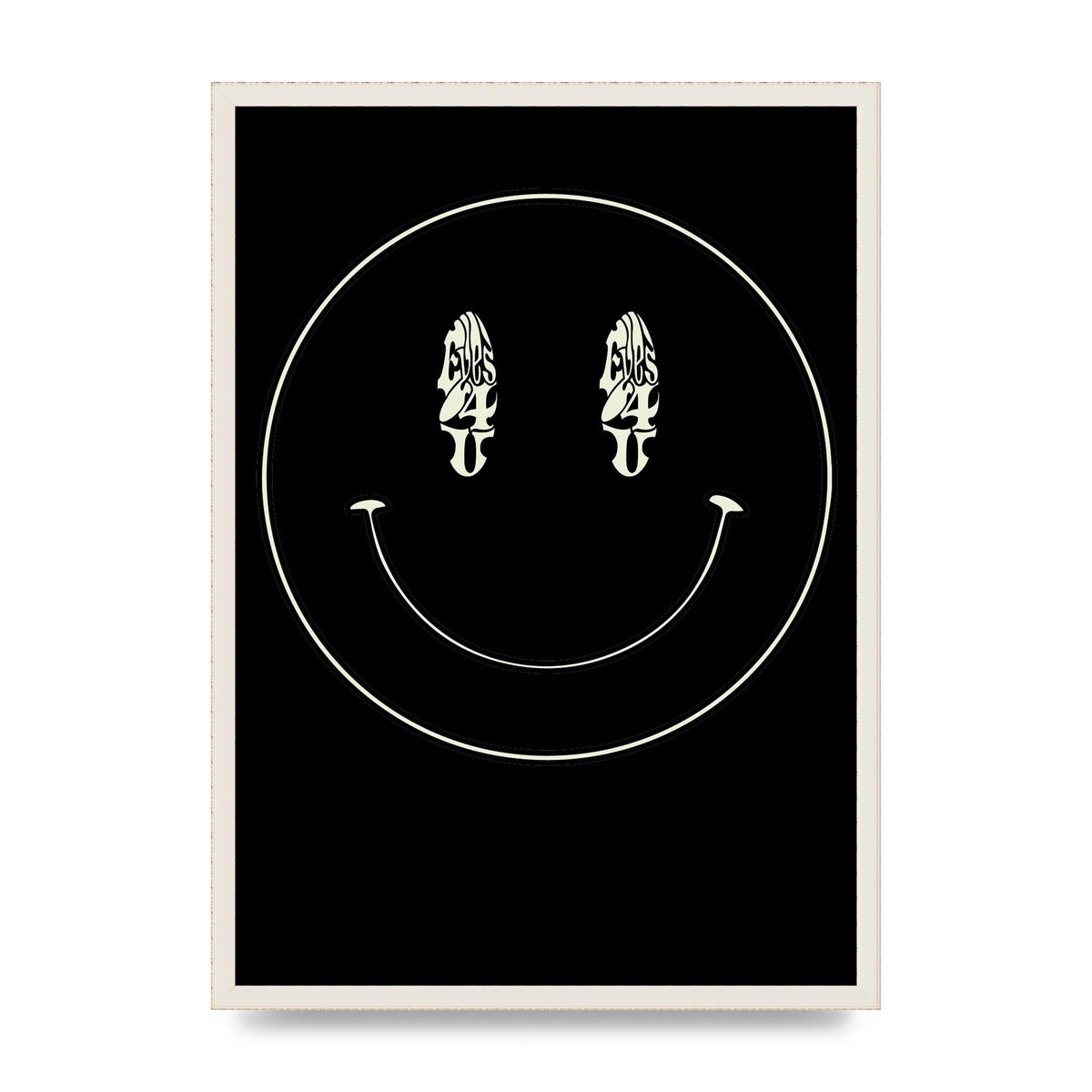 Eyes On You Acid House Smiley Wall Art - A2 framed