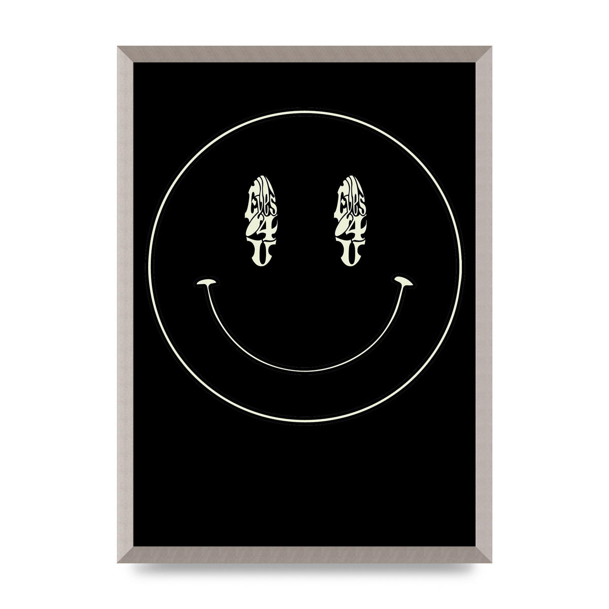 Eyes On You Acid House Smiley Wall Art - A2 framed