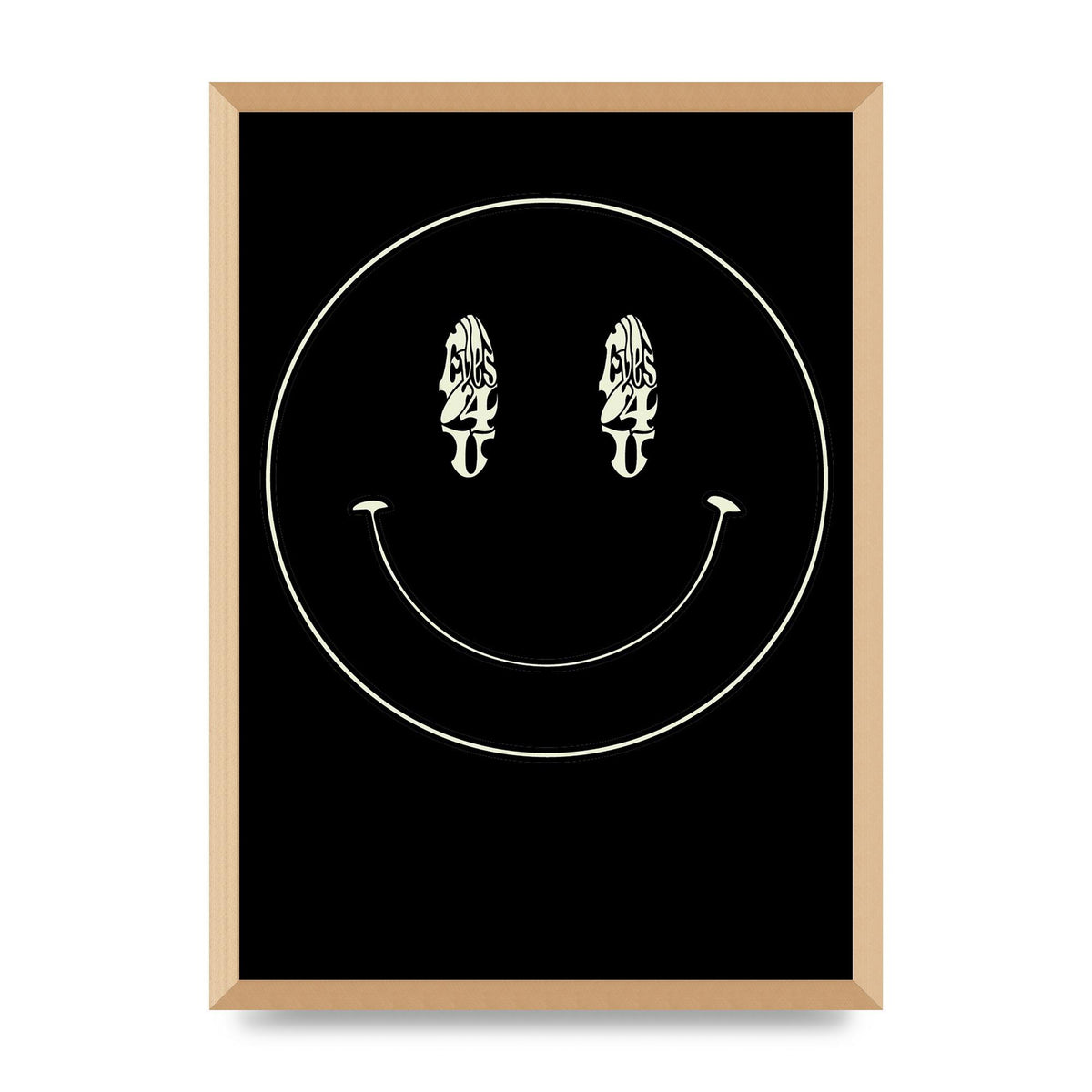 Eyes On You Acid House Smiley Wall Art - A2 framed