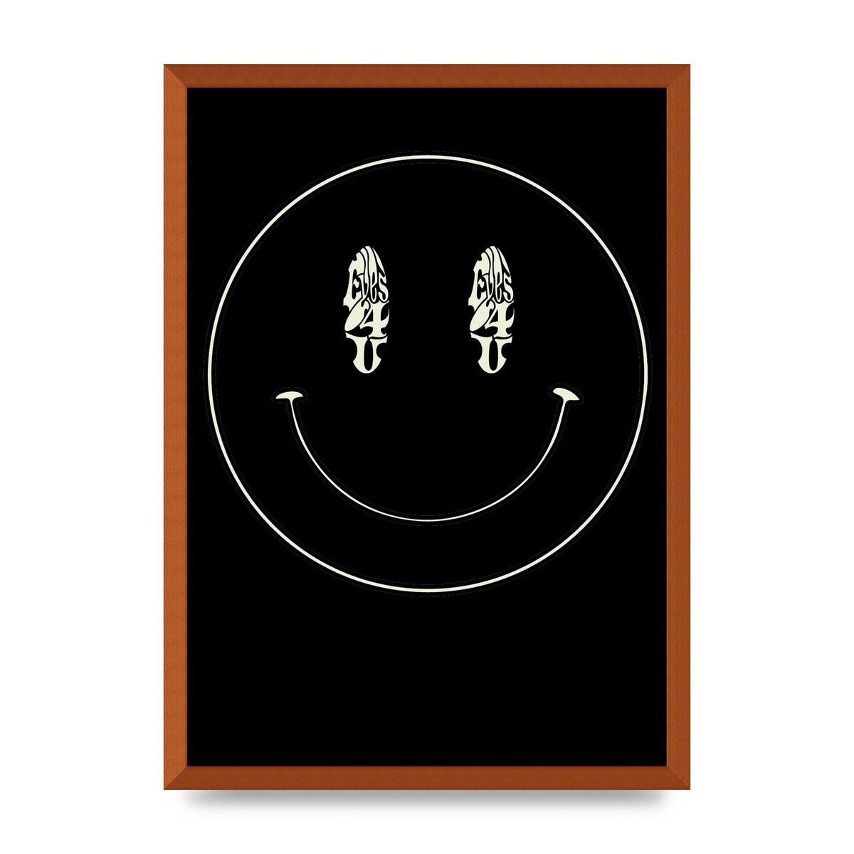 Eyes On You Acid House Smiley Wall Art - A2 framed