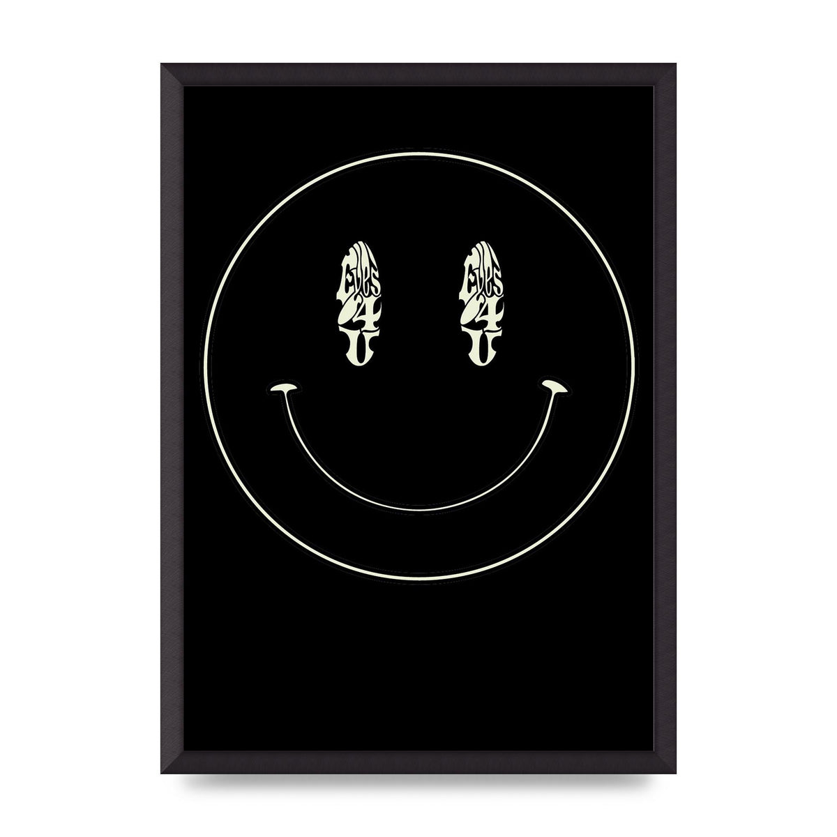 Eyes On You Acid House Smiley Wall Art - A2 framed