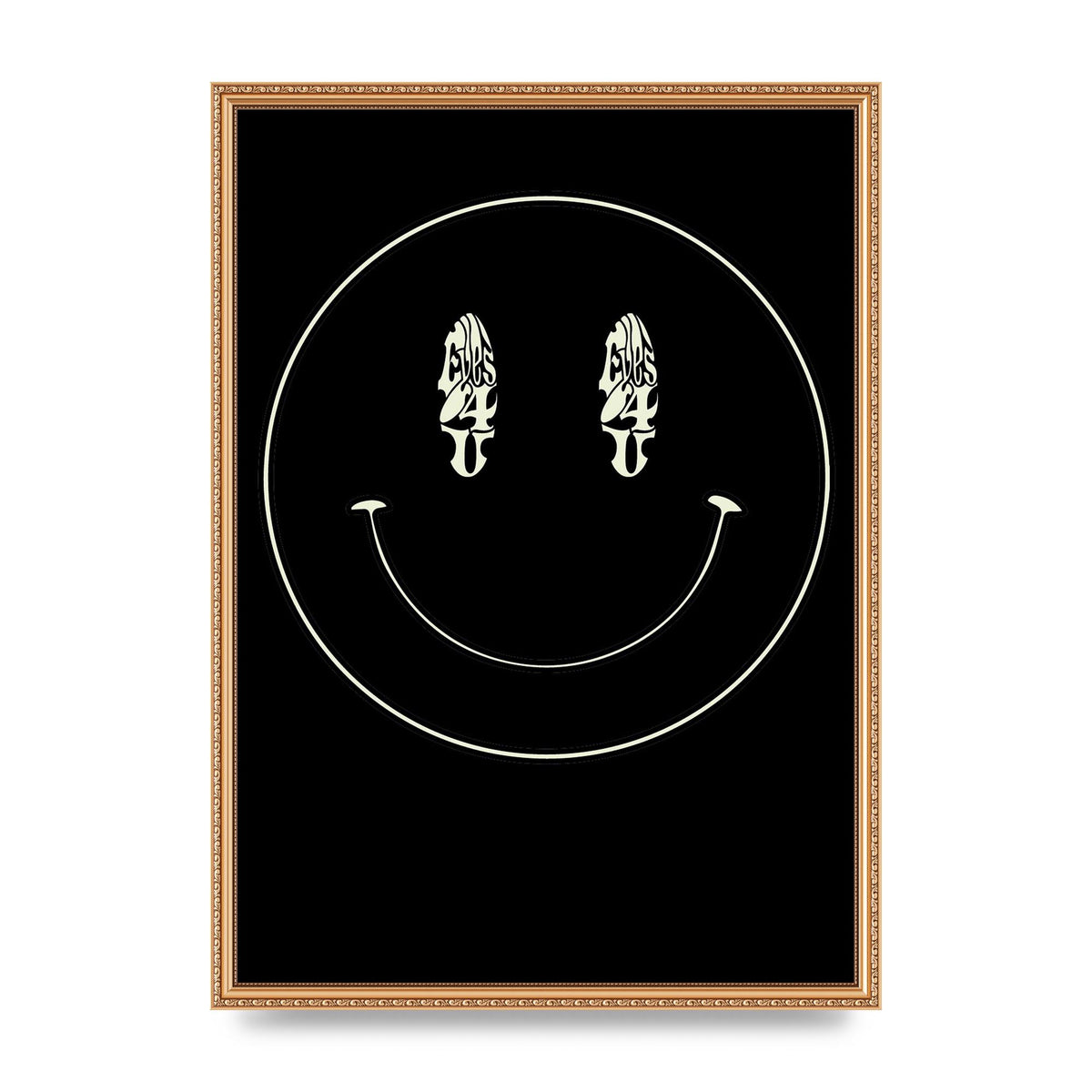 Eyes On You Acid House Smiley Wall Art - A2 framed