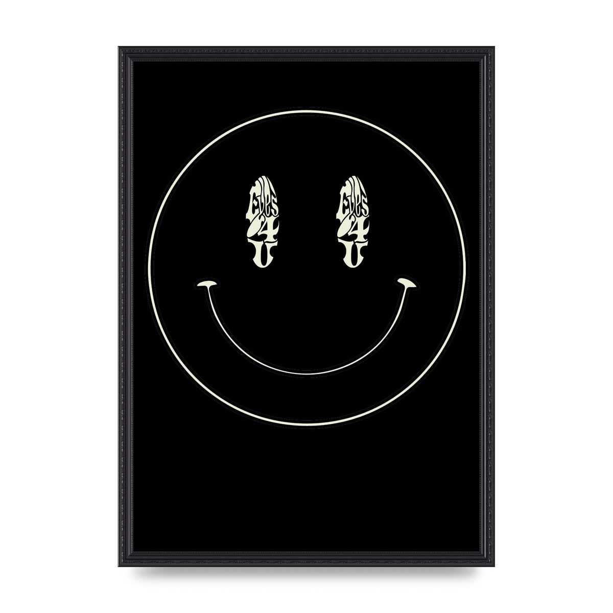 Eyes On You Acid House Smiley Wall Art - A2 framed