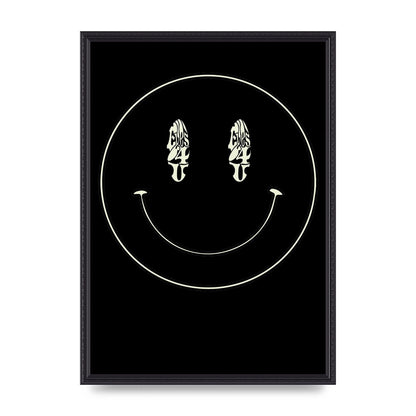 Eyes On You Acid House Smiley Wall Art - A2 framed
