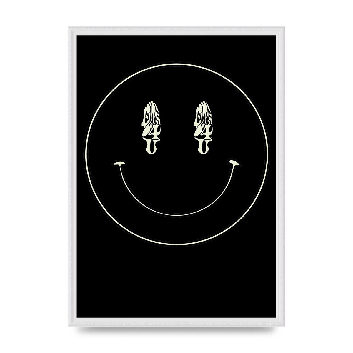Eyes On You Acid House Smiley Wall Art - A2 framed